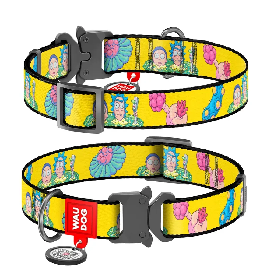 Нашийник для собак нейлоновий «Рік та Морті 1», XXL WAUDOG Nylon Collar Rick and Morty 1
