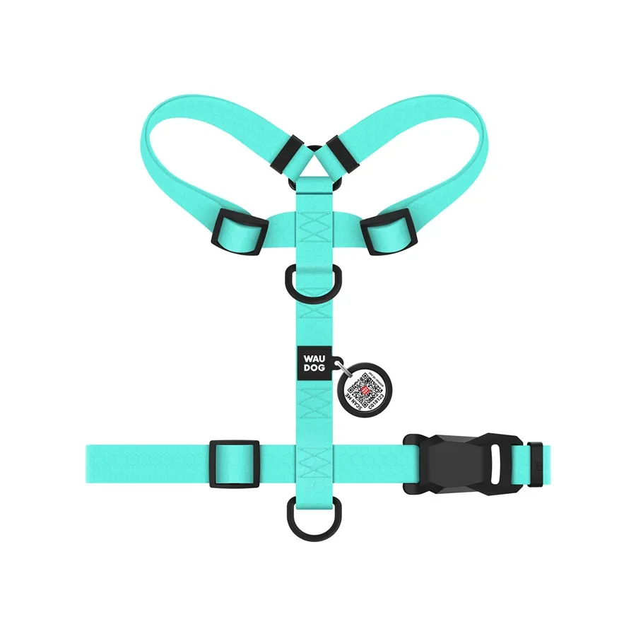 Шлея для собак водостійка анатомічна Н-подібна, S, тіффані WAUDOG Magnet Harness