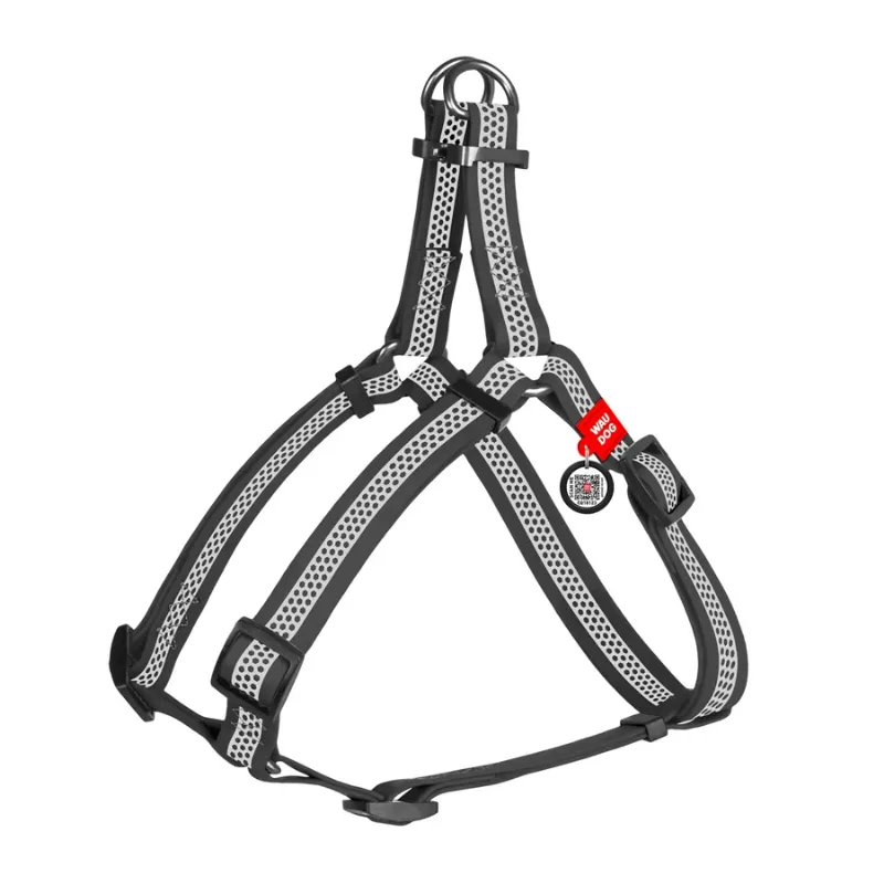 Шлея для собак водостойкая, светоотражающая, S, серый WAUDOG Waterproof Harness