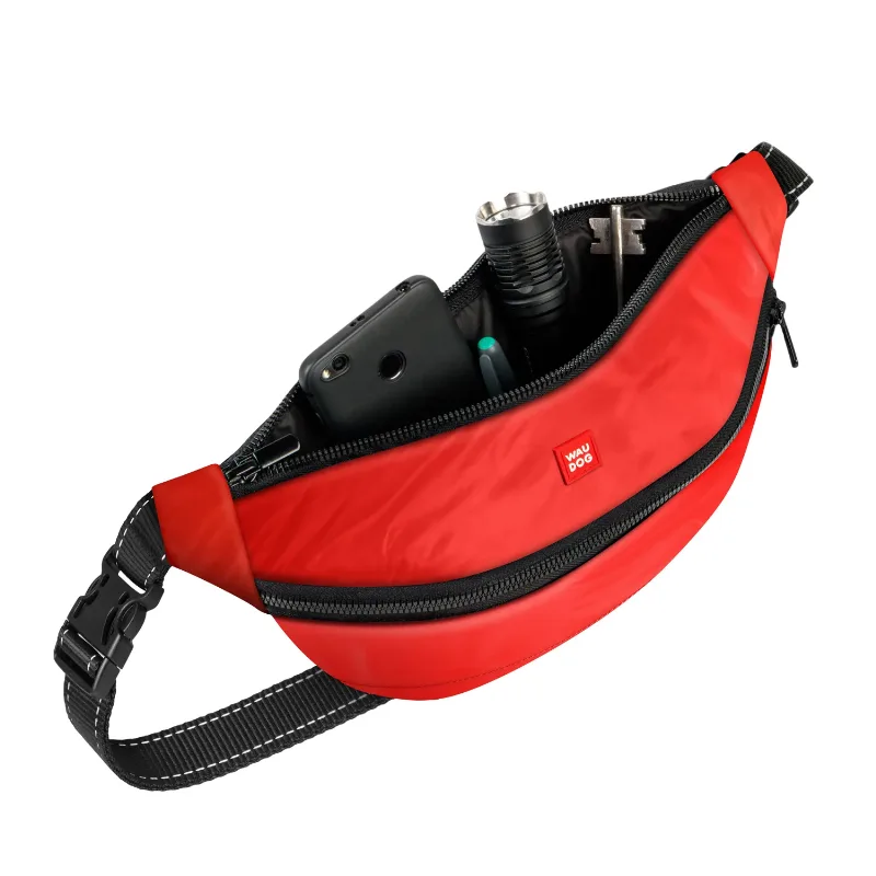 Поясна сумка-бананка, розмір 33*17*10 см, червоний WAUDOG Family Waist Bag