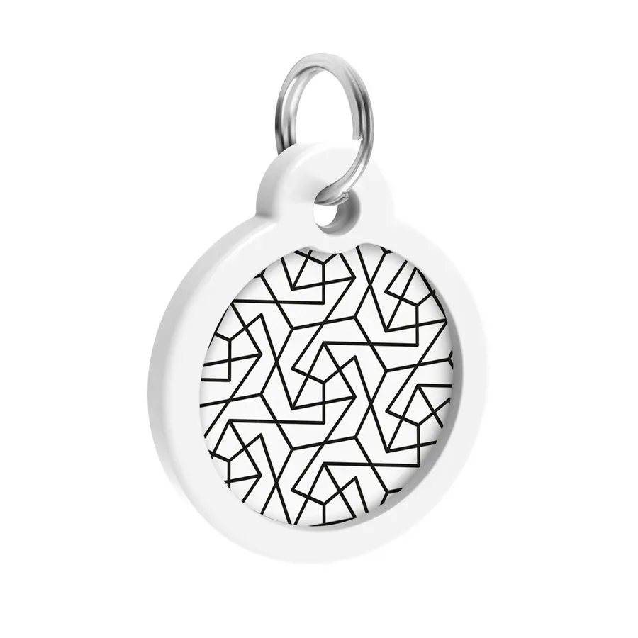 Адресник для собак и котов металлический, круг «Геометрия», L WAUDOG Smart ID Tag Geometry