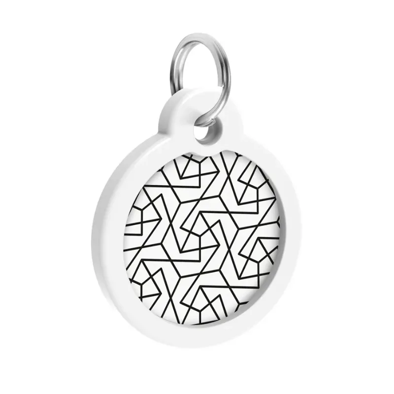 Адресник для собак и котов металлический, круг «Геометрия», L WAUDOG Smart ID Tag Geometry