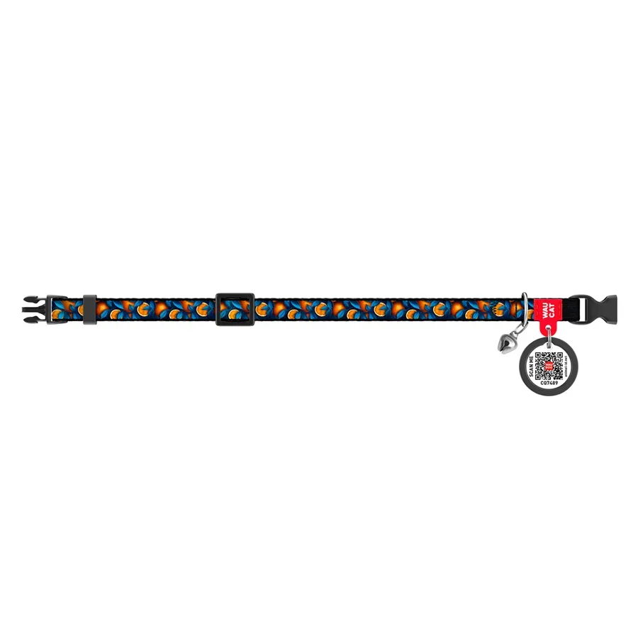 Нашийник для котів нейлоновий «Апельсини», XS WAUCAT Nylon Collar Oranges