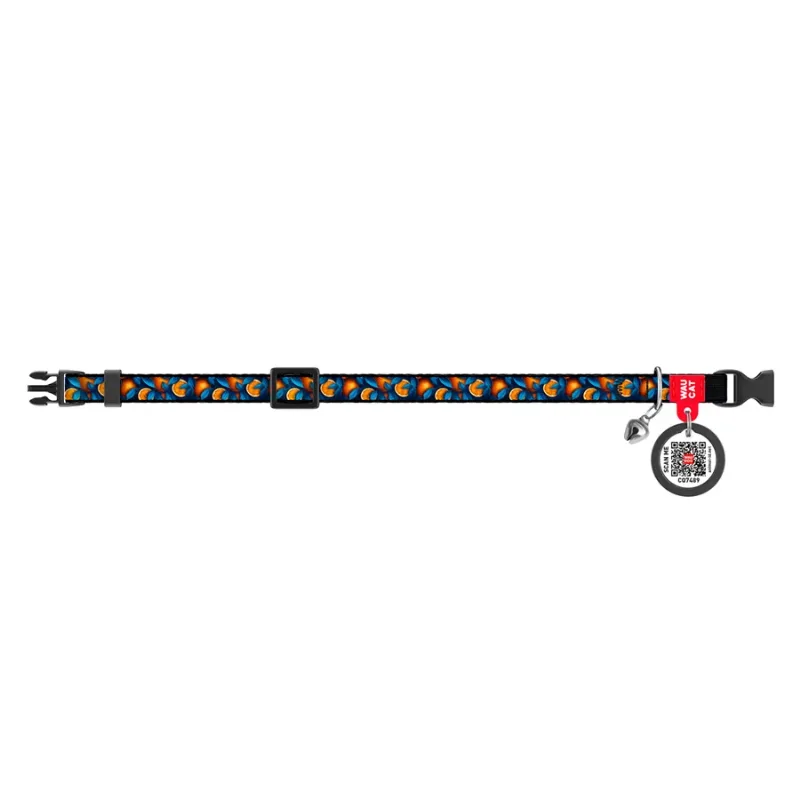 Нашийник для котів нейлоновий «Апельсини», XS WAUCAT Nylon Collar Oranges