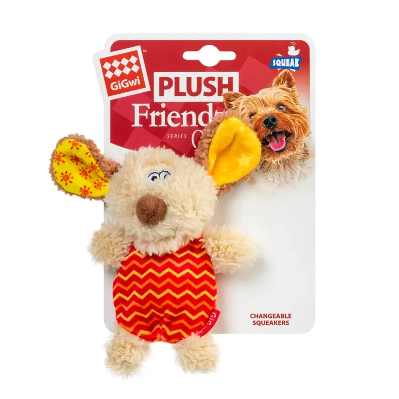Игрушка для собак Собачка с пищалкой, текстиль, пластик, 13 см GiGwi Plush Friendz Puppy Plush Toy