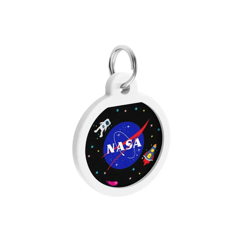 Адресник для собак та котів металічний, круг «NASA», S WAUDOG Smart ID Tag NASA