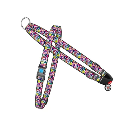 Шлея для собак швидкознімна «Чарівні квіти», L WAUDOG Nylon Harness Magic Flowers