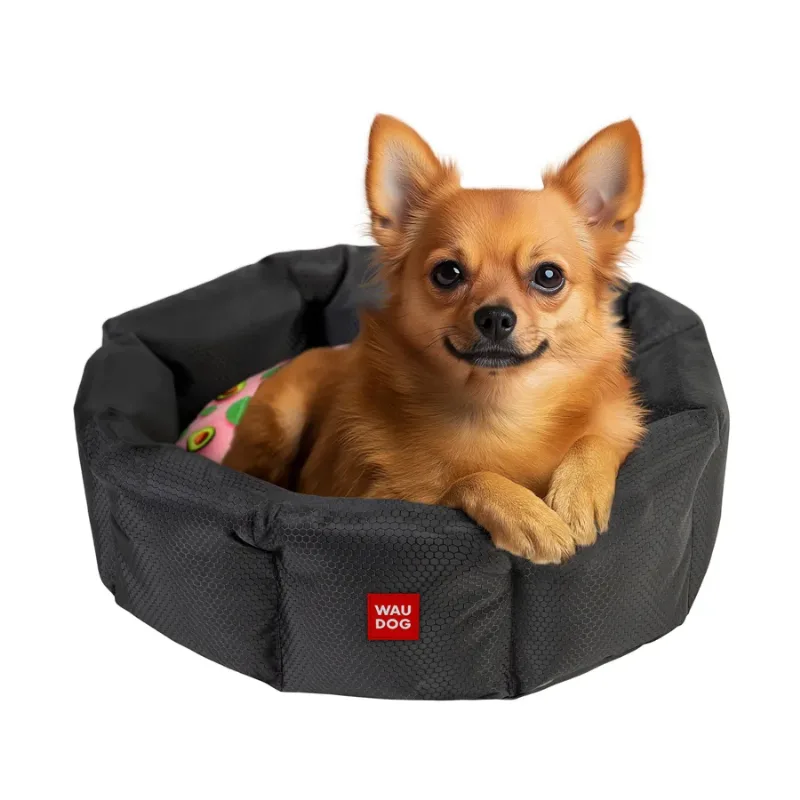 Лежанка для собак «Авокадо на рожевому», M WAUDOG Relax Pet Bed with Cushion Avocado on Pink