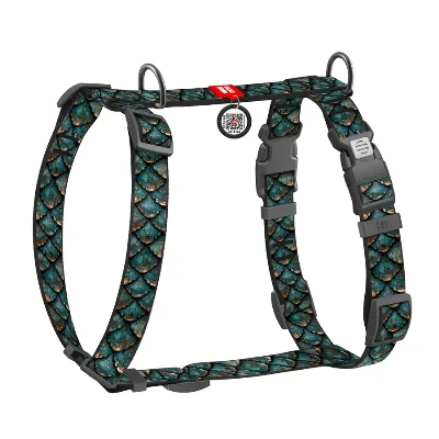 Шлея для собак анатомічна H-подібна «Луска», S WAUDOG Nylon Harness Scales