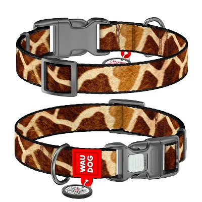 Ошейник для собак нейлоновый «Жираф», XL WAUDOG Nylon Collar Giraffe