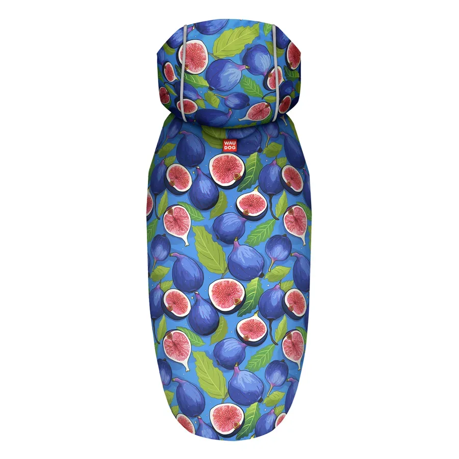 Дощовик-накидка з капюшоном для собак «Інжир», XXS WAUDOG Clothes Dog Raincoat Figs
