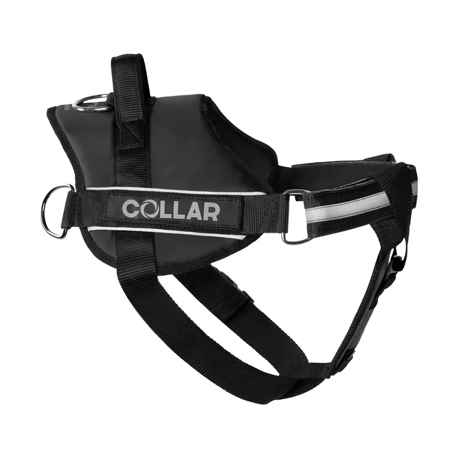 Шлея "POLICE" з ліхтариком, №5, чорний Dog Extreme Police Harness