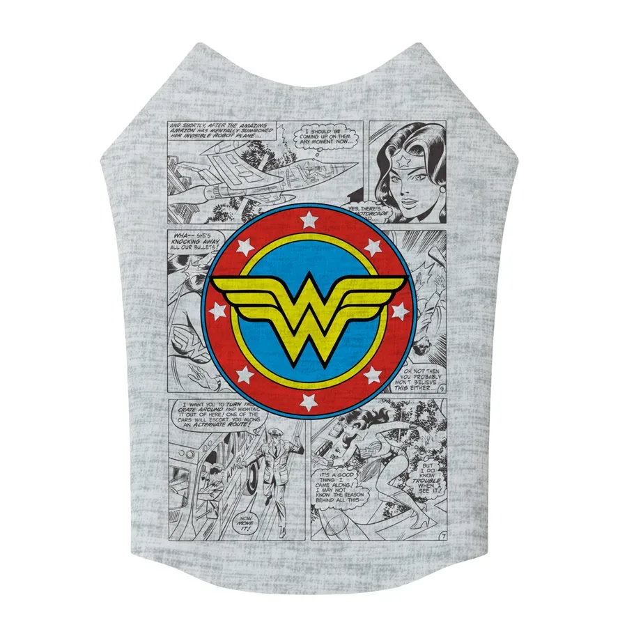 Майка для собак «Чудо-женщина комикс», XS25 WAUDOG Clothes Dog T-Shirt Wonder Woman Comics