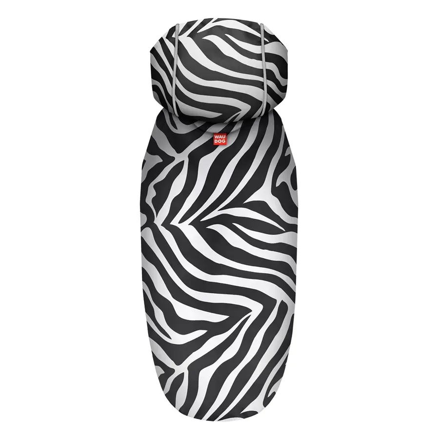 Дощовик-накидка з капюшоном для собак «Зебра», M WAUDOG Clothes Dog Raincoat Zebra