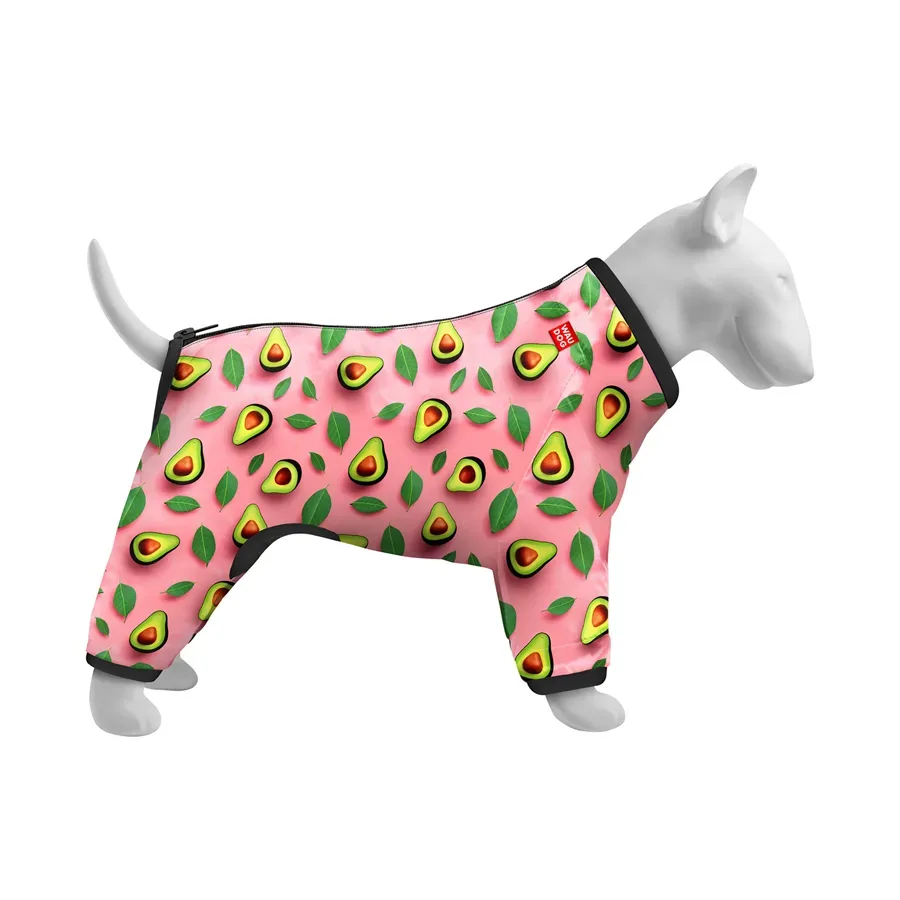 Ветровка для собак «Авокадо на розовом», XS22 WAUDOG Clothes Dog Windbreaker Avocado on Pink