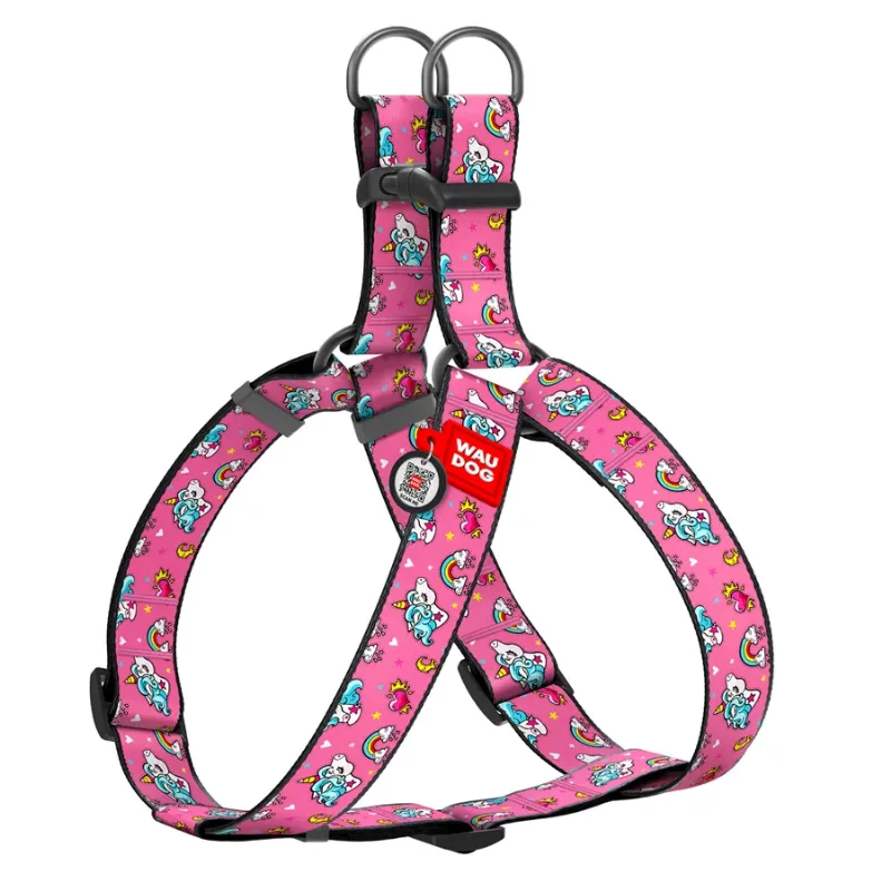 Шлея для собак «Єдинороги», XL WAUDOG Nylon Harness Unicorns