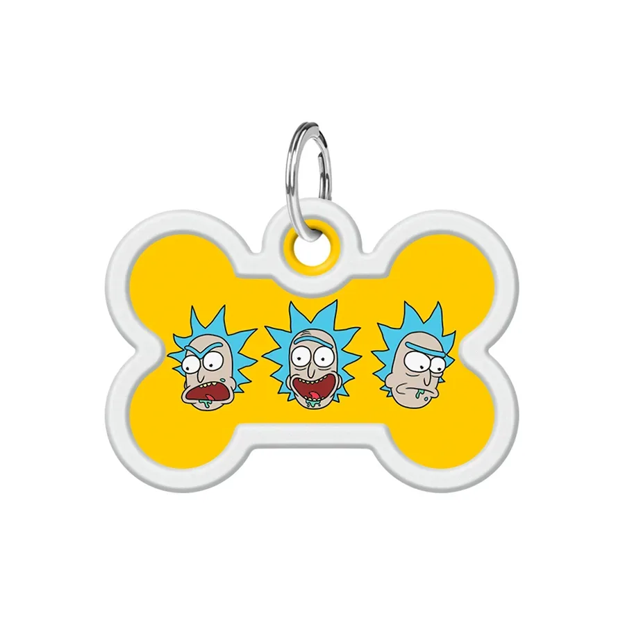 Адресник для собак і котів металевий, кістка «Рік та Морті 3», M WAUDOG Smart ID Tag Rick and Morty 3