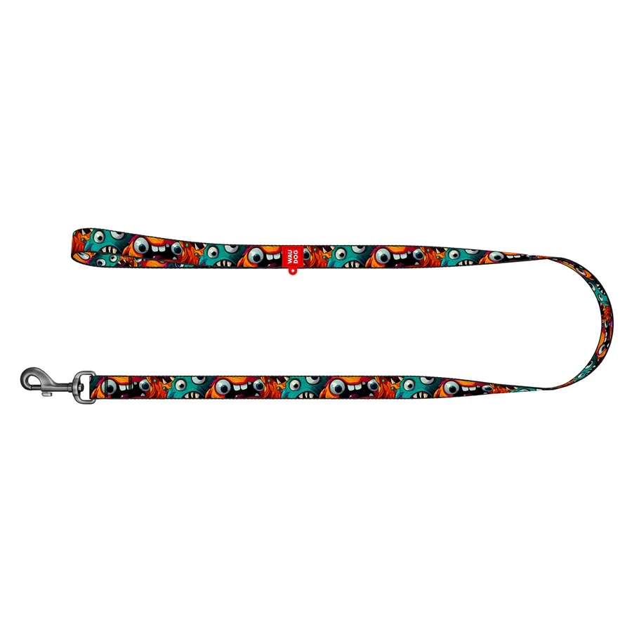 Поводок для собак нейлоновый «Зубастые монстры», 20 мм × 300 см, M WAUDOG Nylon Leash Toothy Monsters