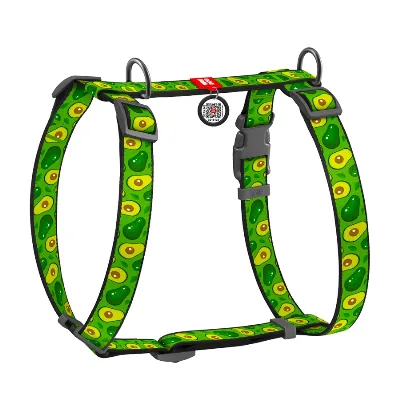 Шлея для собак анатомическая H-образная «Авокадо», L WAUDOG Nylon Anatomic Harness Avocado