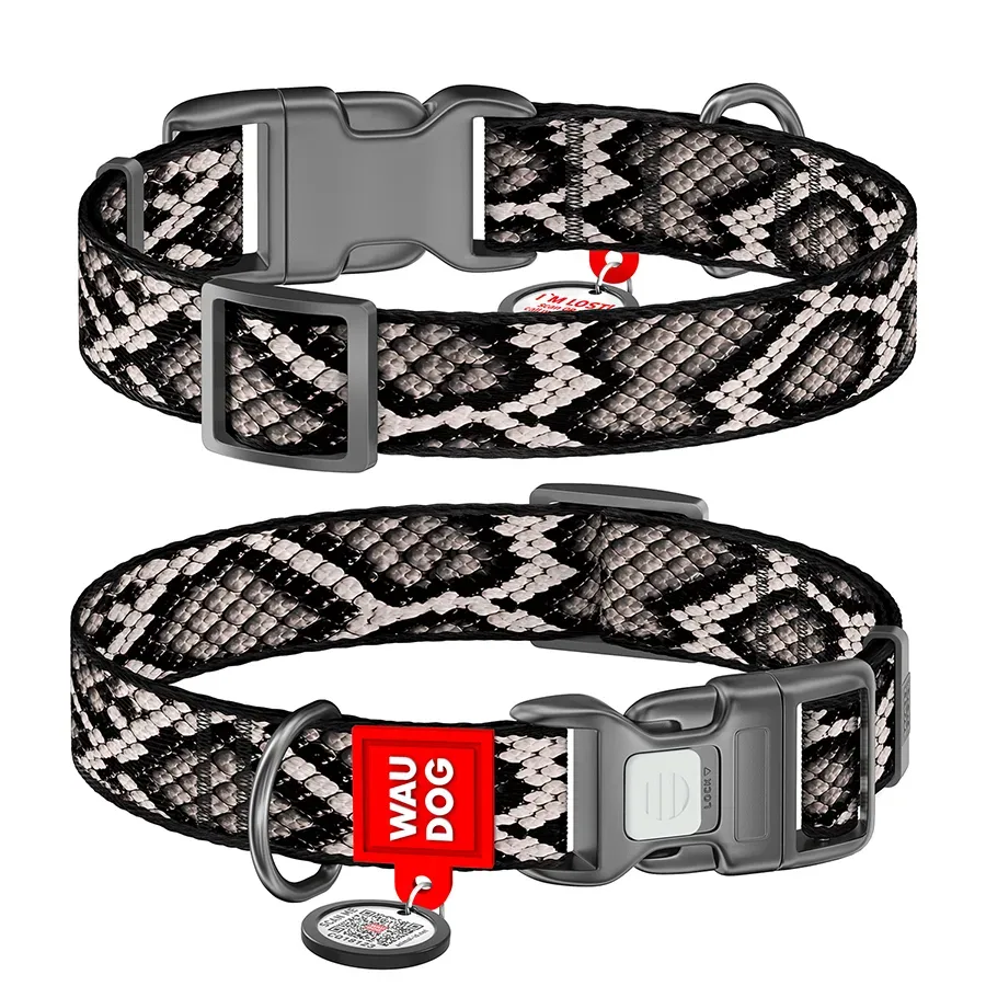 Нашийник для собак нейлоновий «Змія», M WAUDOG Nylon Collar Snake