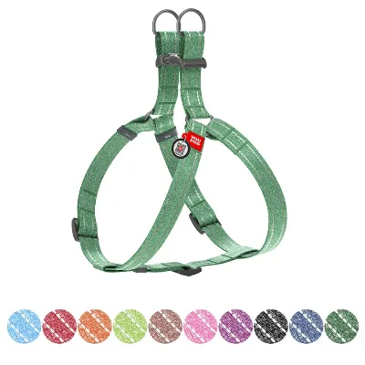 Шлея из восстановленного хлопка, светоотражающая, L, зеленый WAUDOG Re-cotton Harness