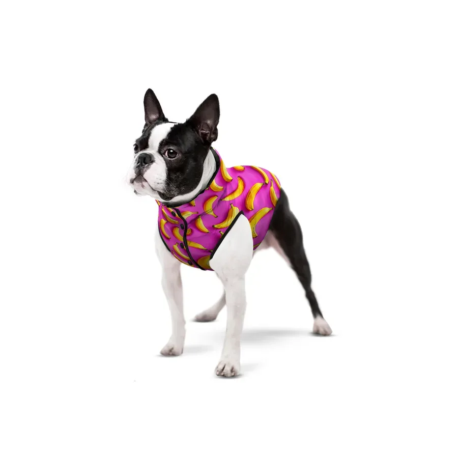 Курточка для собак «Банани на рожевому», XS22 WAUDOG Clothes Dog Jacket Bananas on Pink