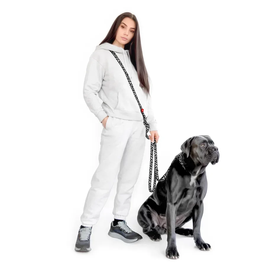 Повідець-перестібка для собак «Зебра», M WAUDOG Nylon Adjustable Leash Zebra