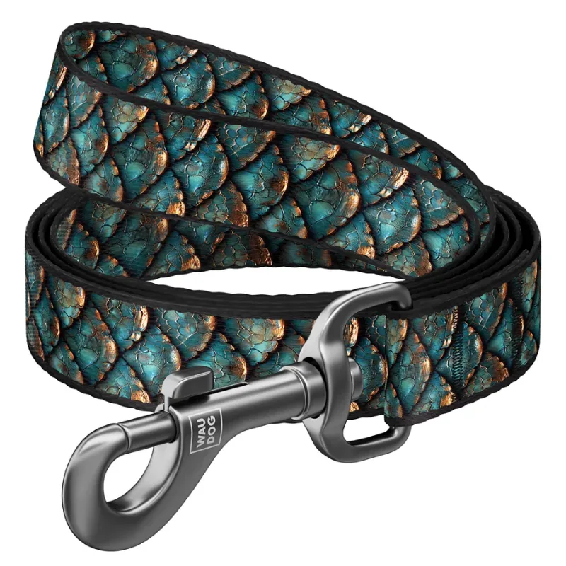 Повідець для собак нейлоновий «Луска», 25 мм × 122 см, L-XXL WAUDOG Nylon Leash Scales