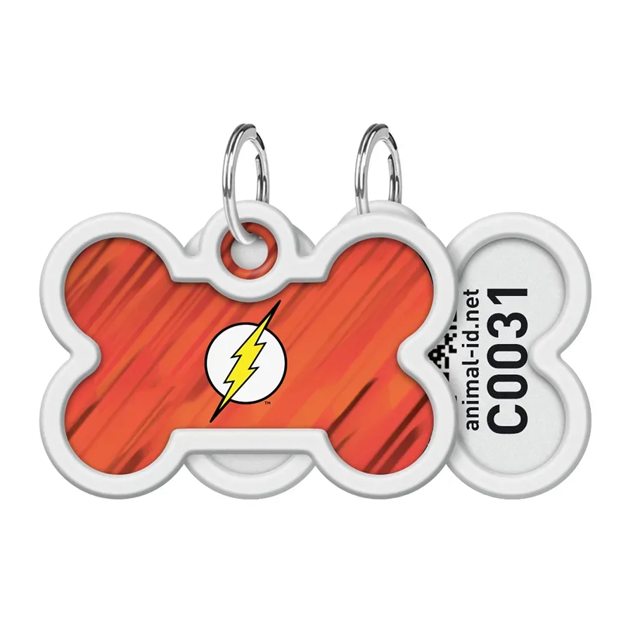 Адресник для собак и котов металлический, кость «Флеш лого», M WAUDOG Smart ID Tag Flash Logo