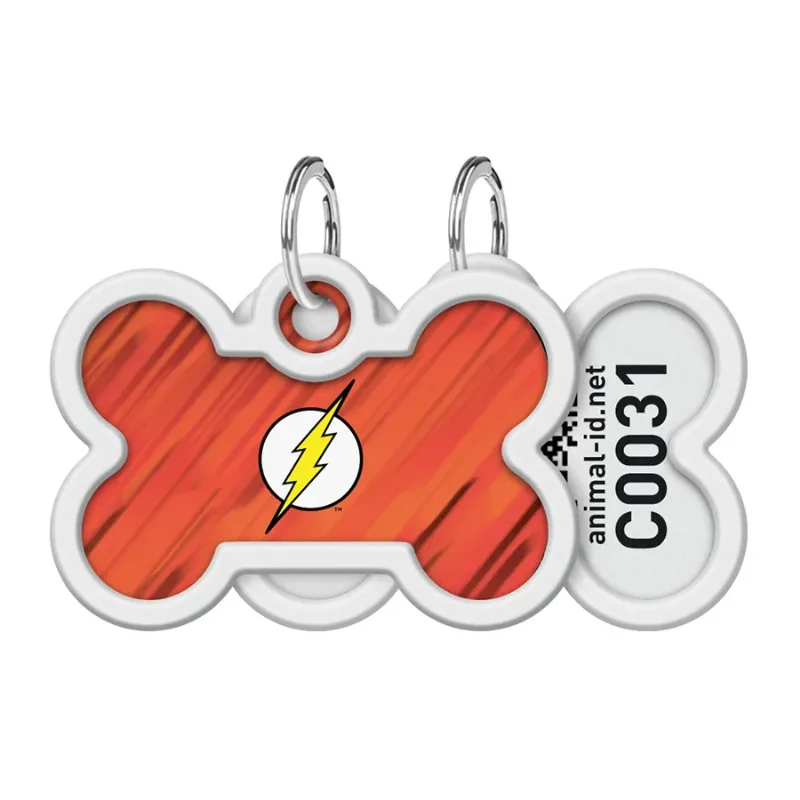 Адресник для собак и котов металлический, кость «Флеш лого», M WAUDOG Smart ID Tag Flash Logo