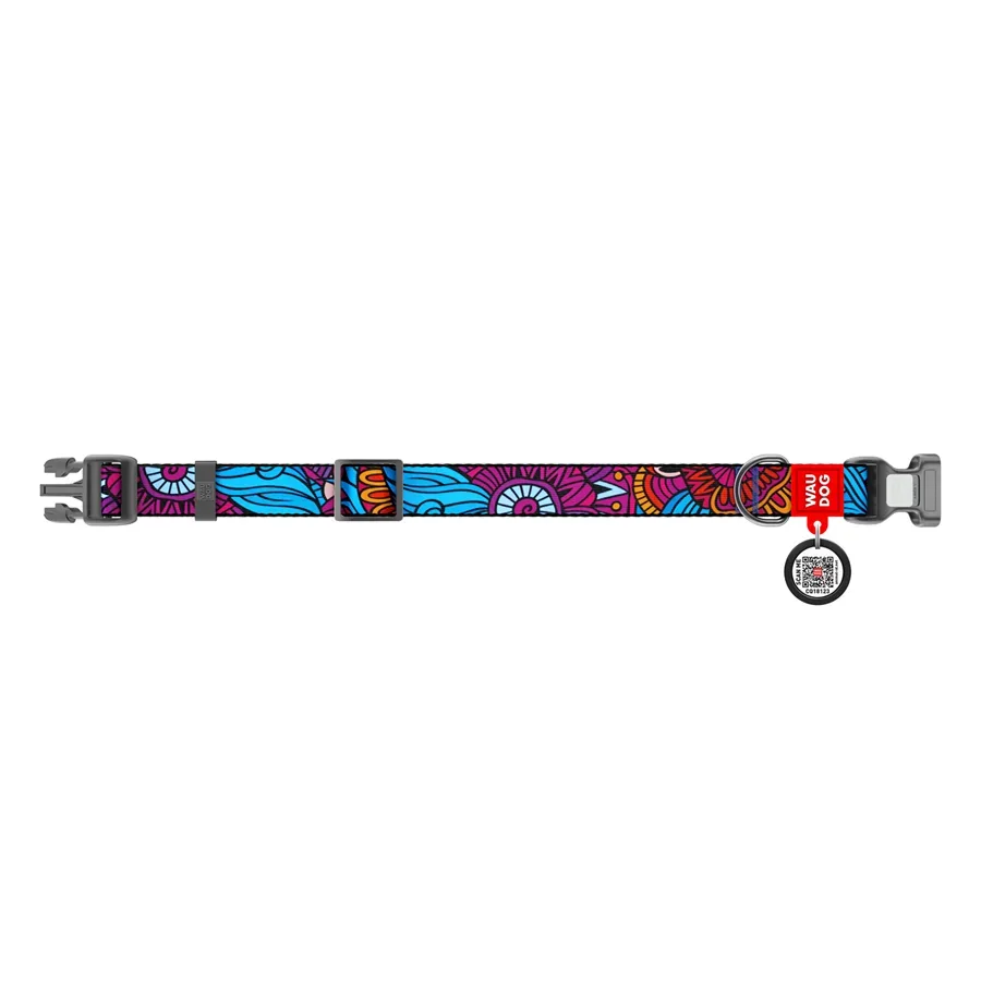 Нашийник для собак нейлоновий «Літо», пластикова пряжка, L WAUDOG Nylon Collar Summer