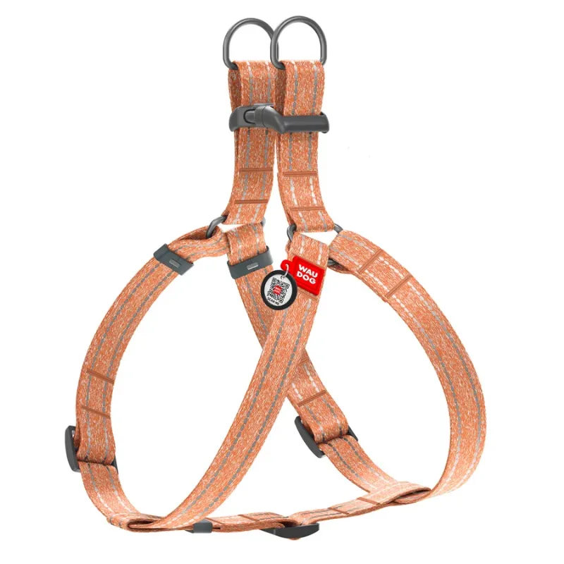 Шлея из восстановленного хлопка, светоотражающая, S, оранжевый WAUDOG Re-cotton Harness