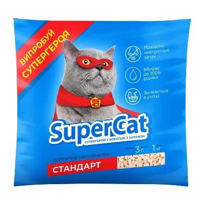 Наполнитель Стандарт 1кг, синий SuperCat Cat Litter