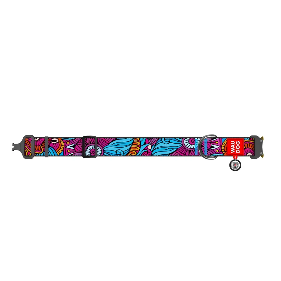 Ошейник для собак нейлоновый «Лето», металлическая пряжка, XXL WAUDOG Nylon Collar Summer