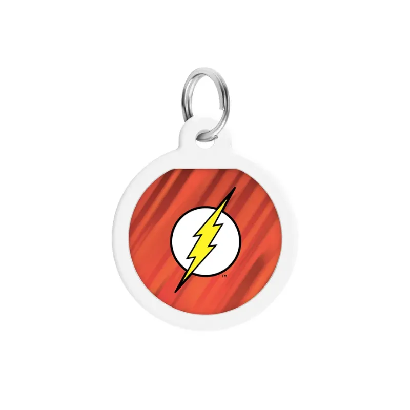 Адресник для собак и котов металлический, круг «Флеш лого», S WAUDOG Smart ID Tag Flash Logo