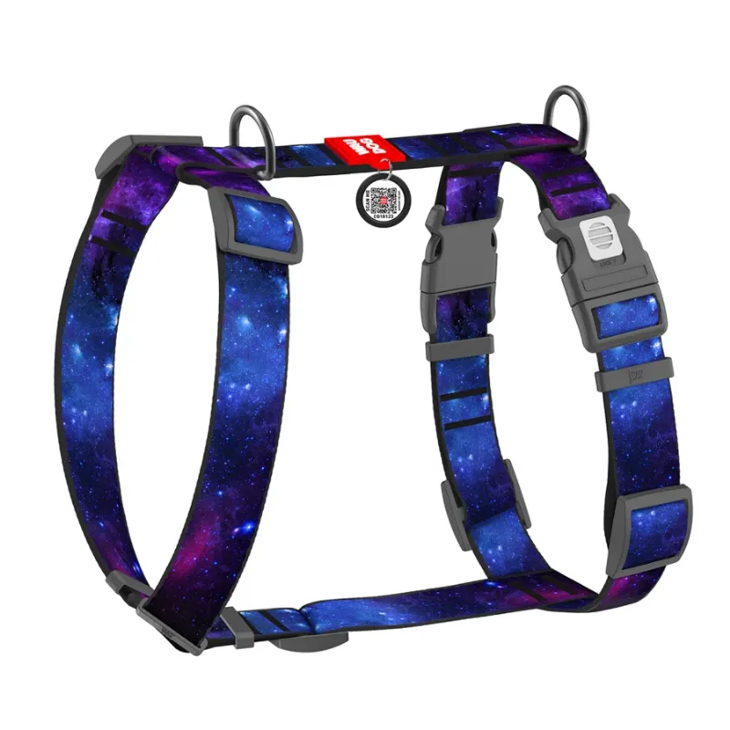 Шлея для собак анатомічна H-подібна «NASA21», XL WAUDOG Nylon Anatomic Harness NASA21