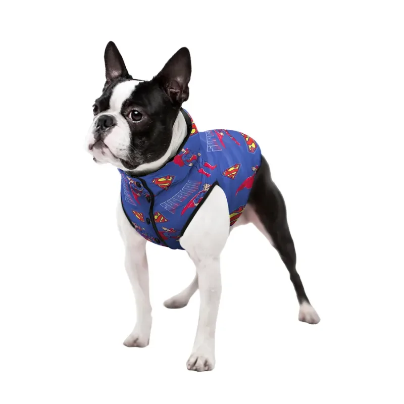 Курточка для собак двостороння «Сила Супермена», L65 WAUDOG Clothes Dog Jacket Superman Power