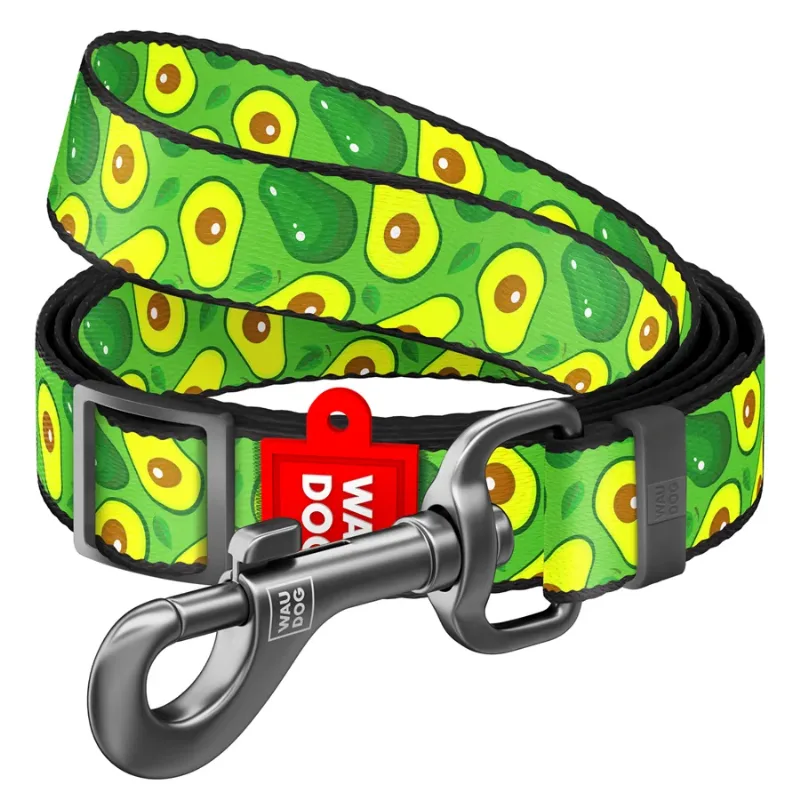 Повідець для собак нейлоновий, регульований «Авокадо», M WAUDOG Nylon Leash Avocado