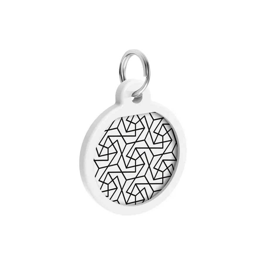 Адресник для собак та котів металічний, круг «Геометрія», S WAUDOG Smart ID Tag Geometry