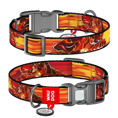 Нашийник для собак нейлоновий «Швидкість Флеша», XL WAUDOG Nylon DC Comics Collar Flash Speed