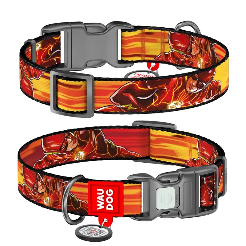 Нашийник для собак нейлоновий «Швидкість Флеша», XL WAUDOG Nylon DC Comics Collar Flash Speed