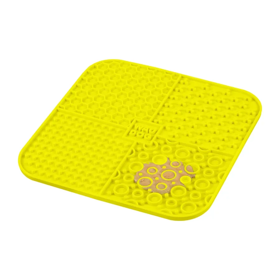 Коврик для слизывания, 190х190х10 мм, желтый WAUDOG Silicone Lick Mat