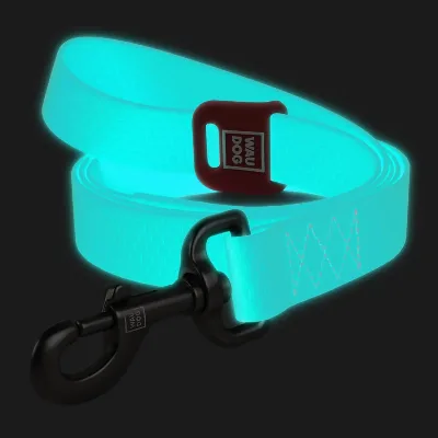 Поводок для собак водостойкий, светящийся, 25 мм × 122 см, L-XXL WAUDOG Waterproof Leash