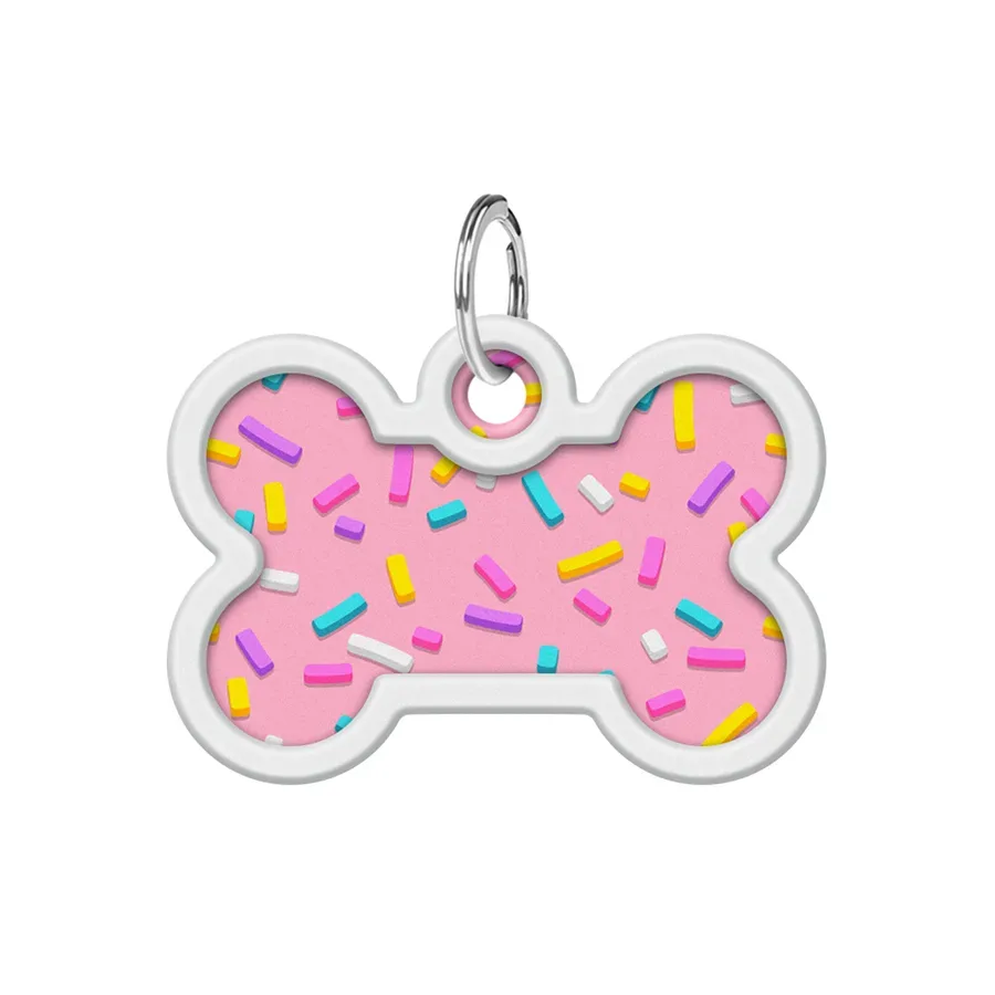 Адресник для собак і котів металевий, кістка «Маршмеллоу», M WAUDOG Smart ID Tag Marshmallow
