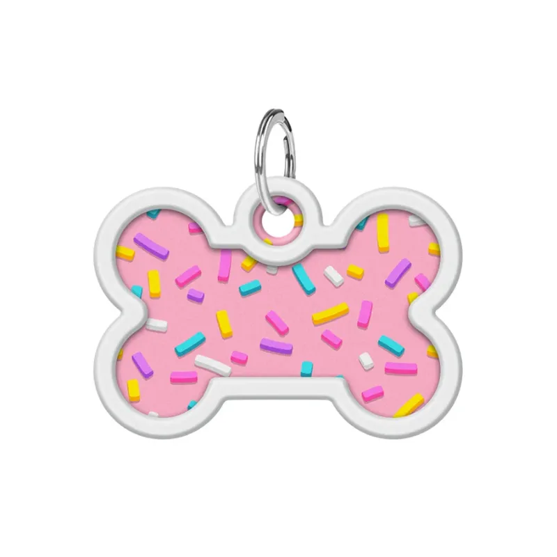 Адресник для собак і котів металевий, кістка «Маршмеллоу», M WAUDOG Smart ID Tag Marshmallow