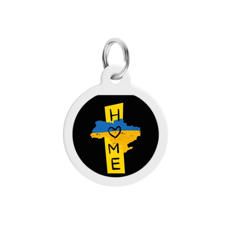 Адресник для собак і котів металевий, коло «Дім», S WAUDOG Smart ID Tag Home