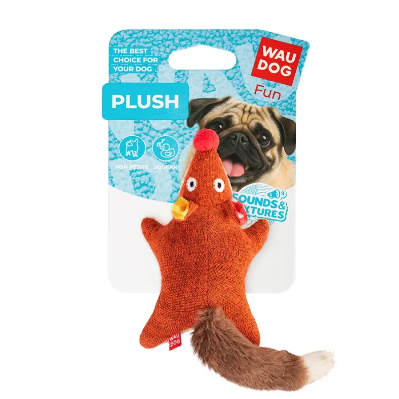 Игрушка для собак Лиса, трикотаж, S WAUDOG Fun Plush Fox Squeaky Toy
