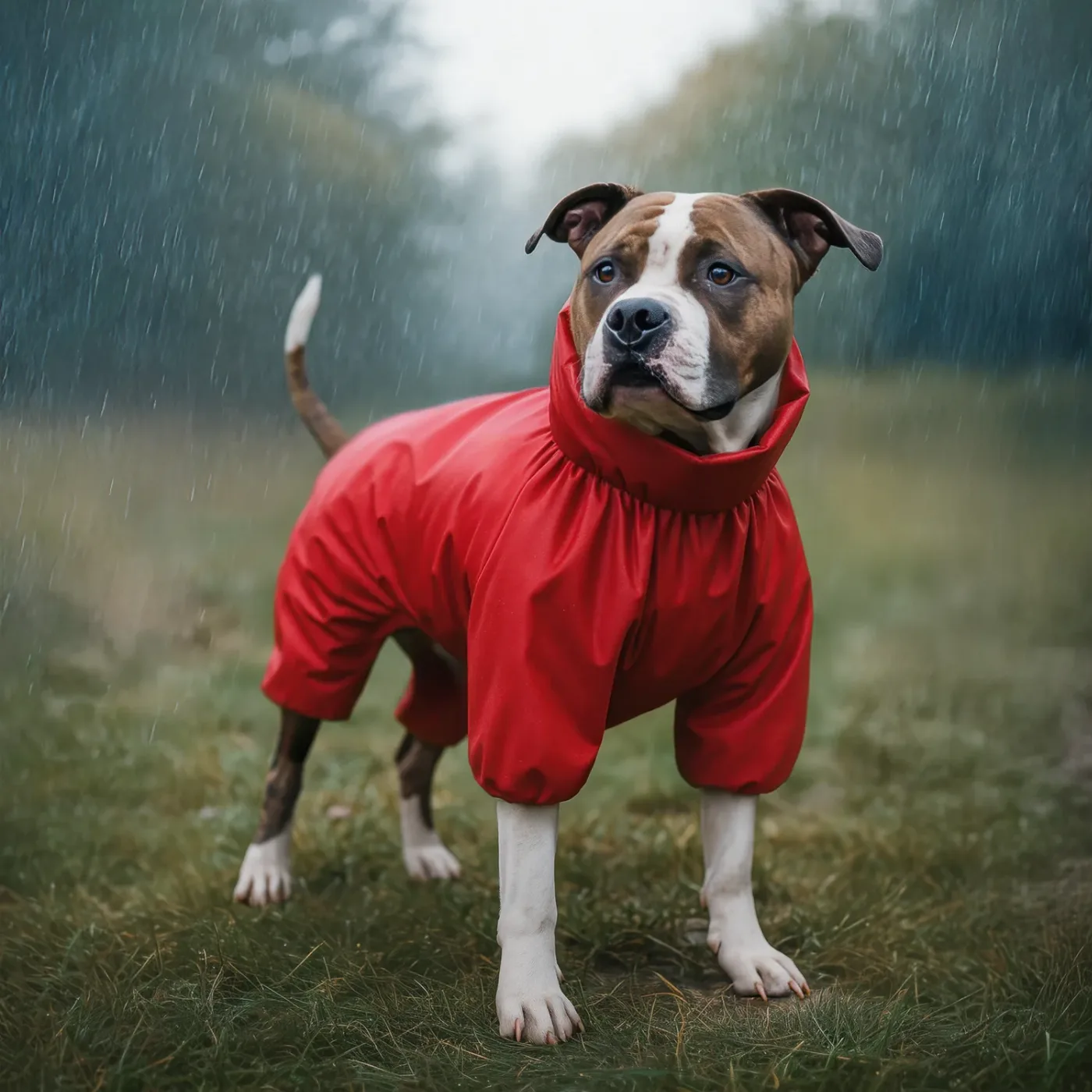 Дощовик для собак, водонепроникний, L55, червоний WAUDOG Clothes Dog Raincoat