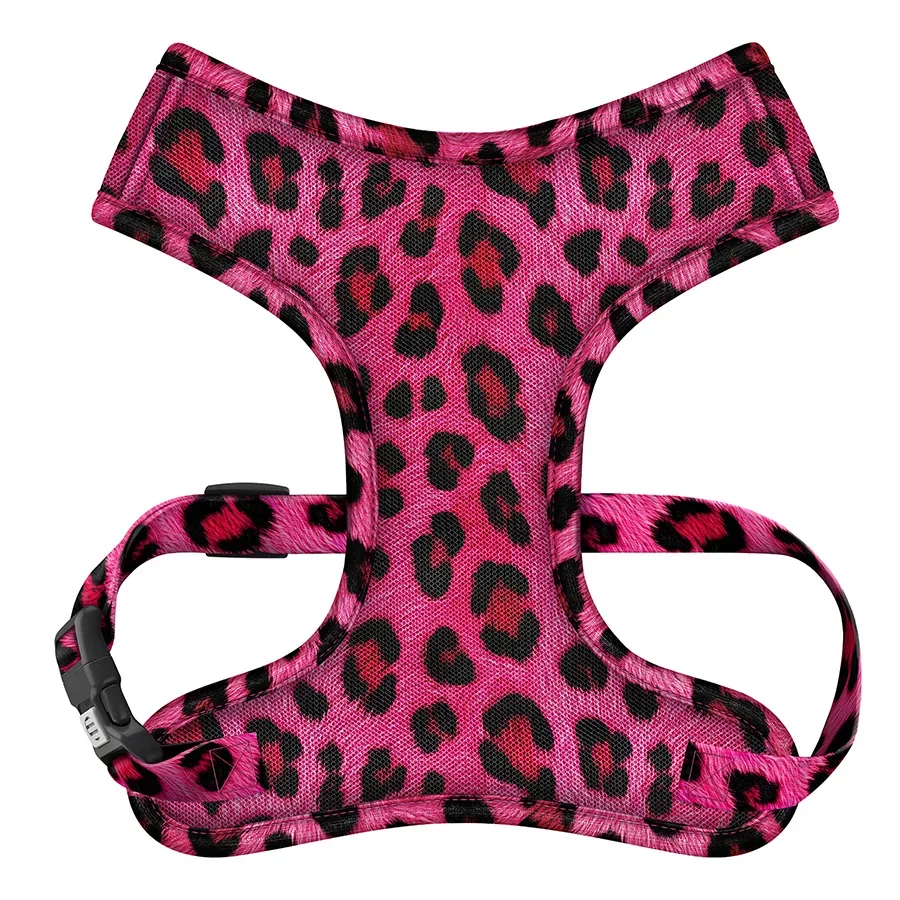 Шлея для собак дышащая «Леопард розовый», S WAUDOG Mesh Soft Harness Pink Leopard