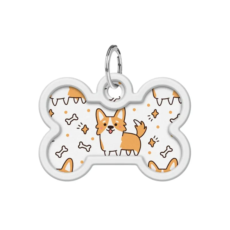 Адресник для собак і котів металевий, кістка «Коргі», M WAUDOG Smart ID Tag Corgi